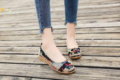 Ring and Trap Head Floral Canvas Sip on Flats - Cactus Rose