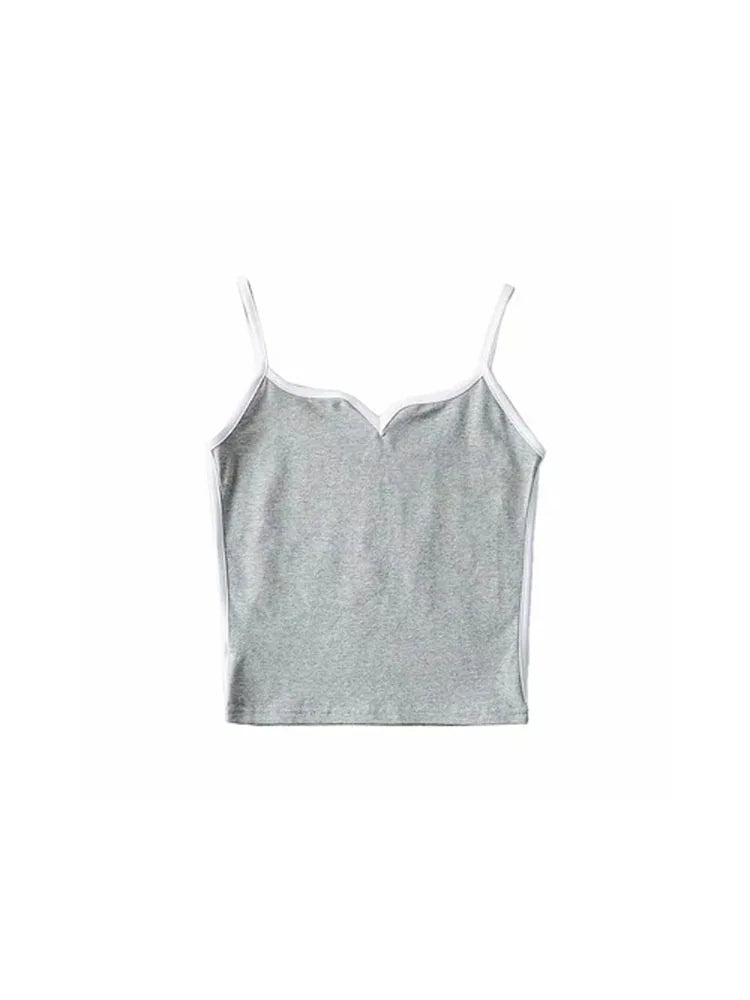 Black crop top summer sexy tops women 2024 spaghetti strap top casual v neck camis knit sleeveless cami top army green cami gray