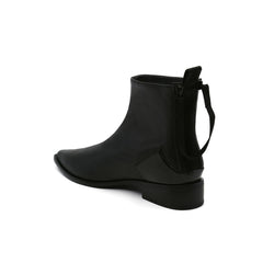 JADY ROSE | BLACK BACK-ZIP LEATHER ANKLE BOOT