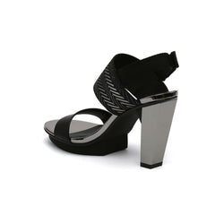 JADY ROSE | DUAL-STRAP LEATHER SLINGBACK SANDAL - BLACK