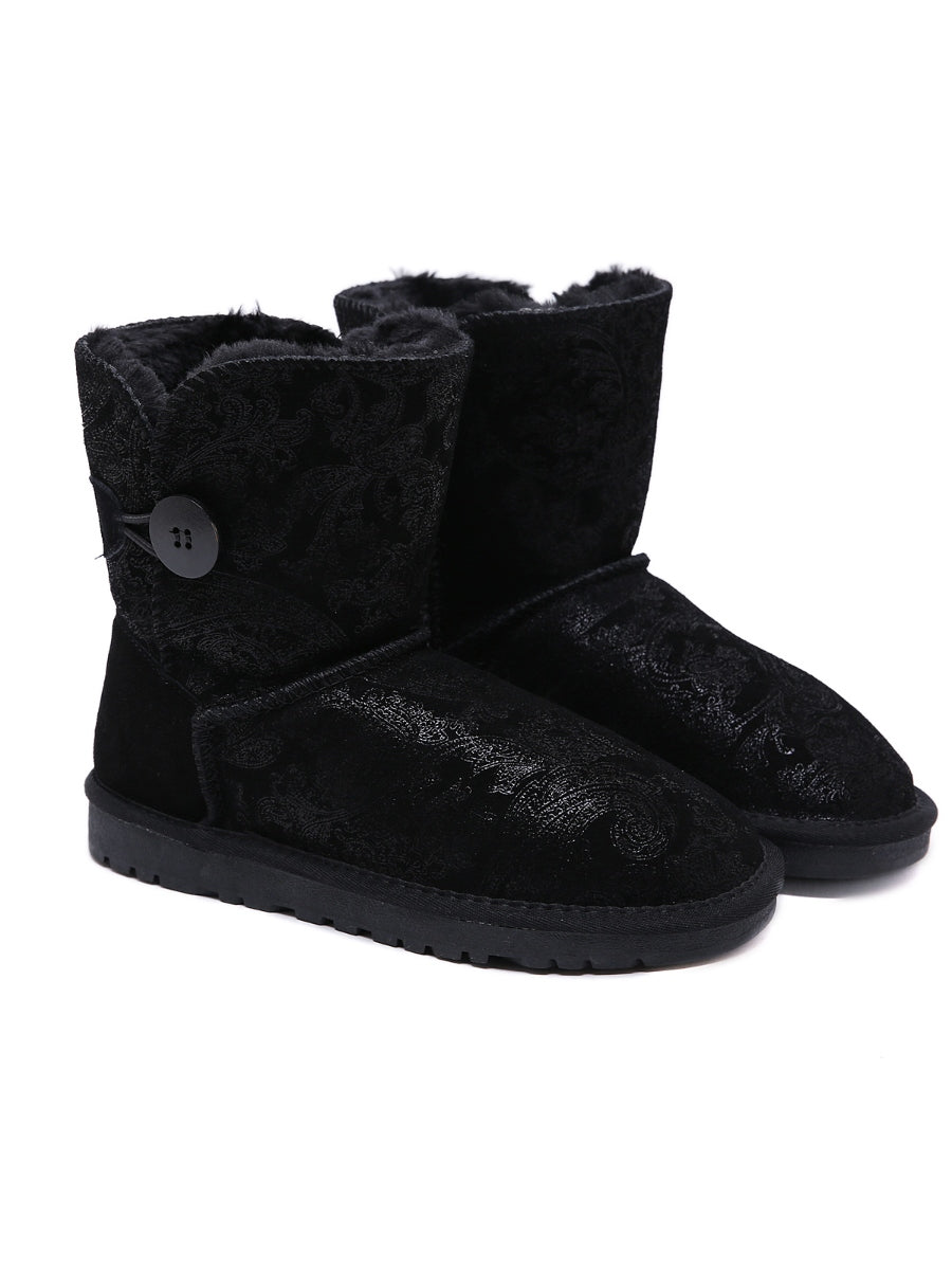 SMAIBULUN Ugg | Faux Fur-Lined Leather Suede Boots