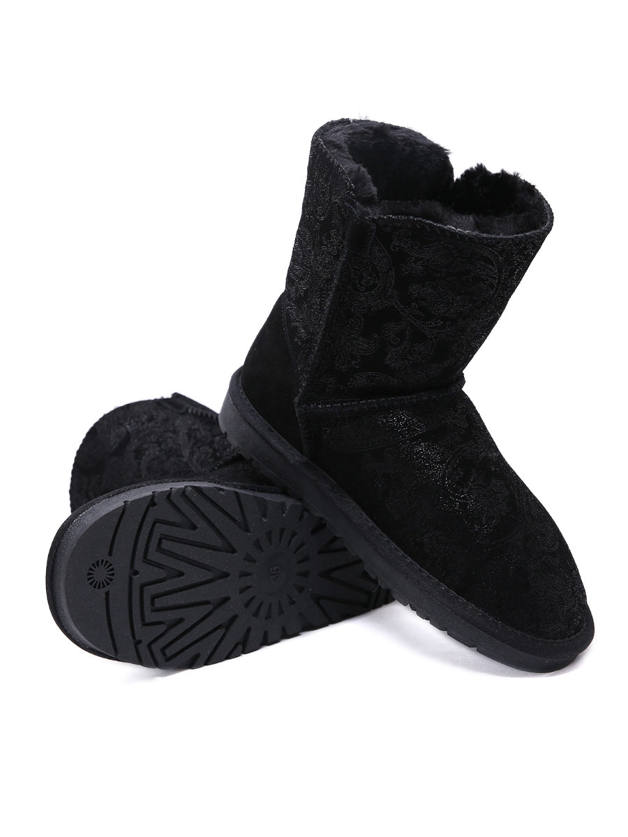 SMAIBULUN Ugg | Faux Fur-Lined Leather Suede Boots