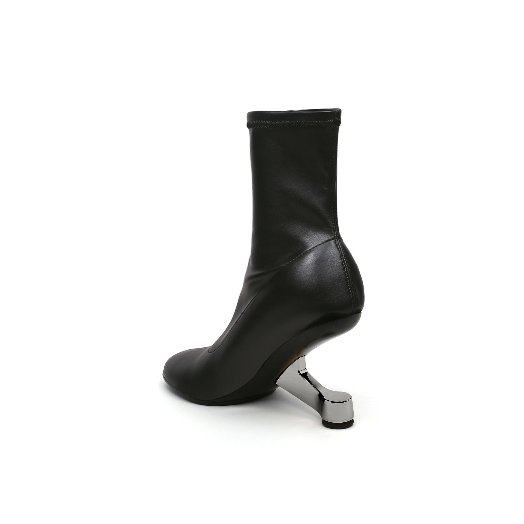 JADY ROSE | ELEVATOR HEEL LEATHER BOOTS BLACK