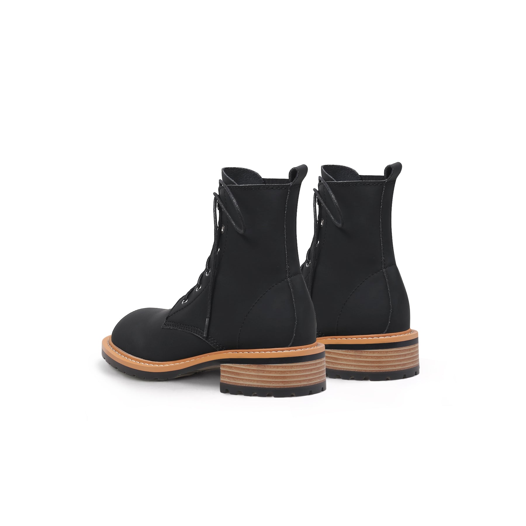 JADY ROSE | CLASSIC LEATHER COMBAT BOOTS - BLACK