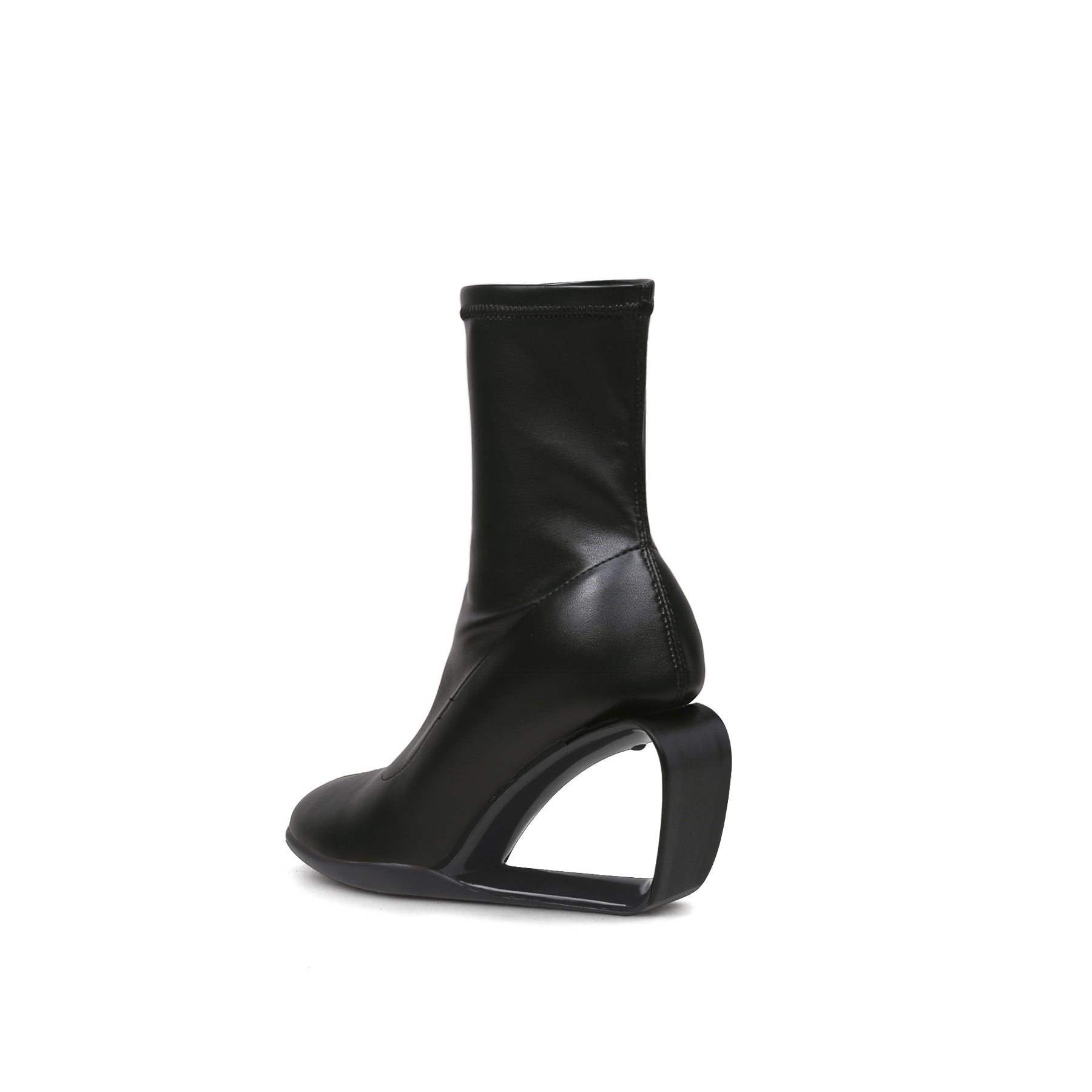 JADY ROSE | WEDGE HEEL LEATHER BOOTS BLACK