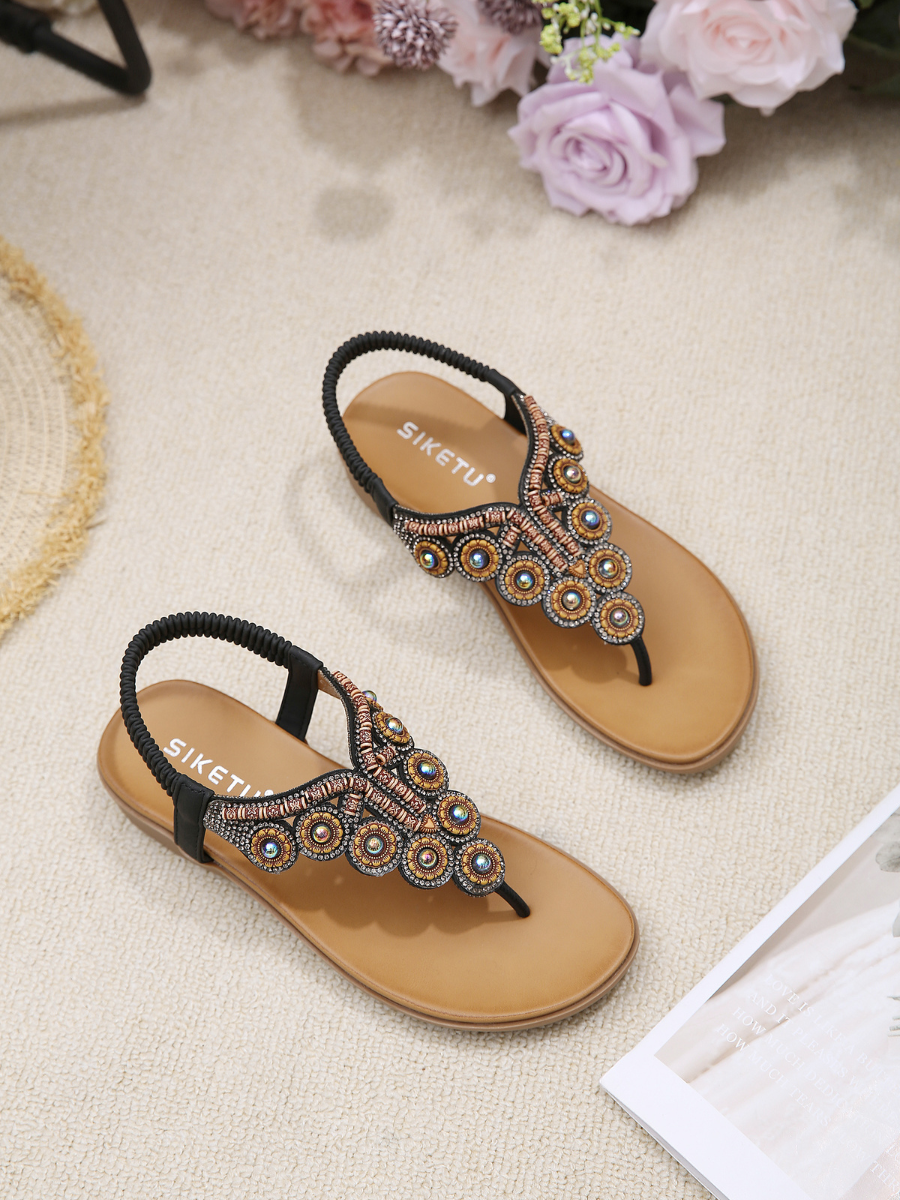 SIKETU | VINTAGE V-STRAP RHINESTONE SANDAL