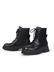 JADY ROSE | BLACK MATT LEATHER MARTIN COMBAT BOOT