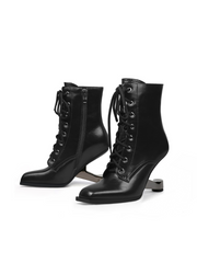 JADY ROSE | ELEVATOR HEEL LEATHER BOOTIE BLACK