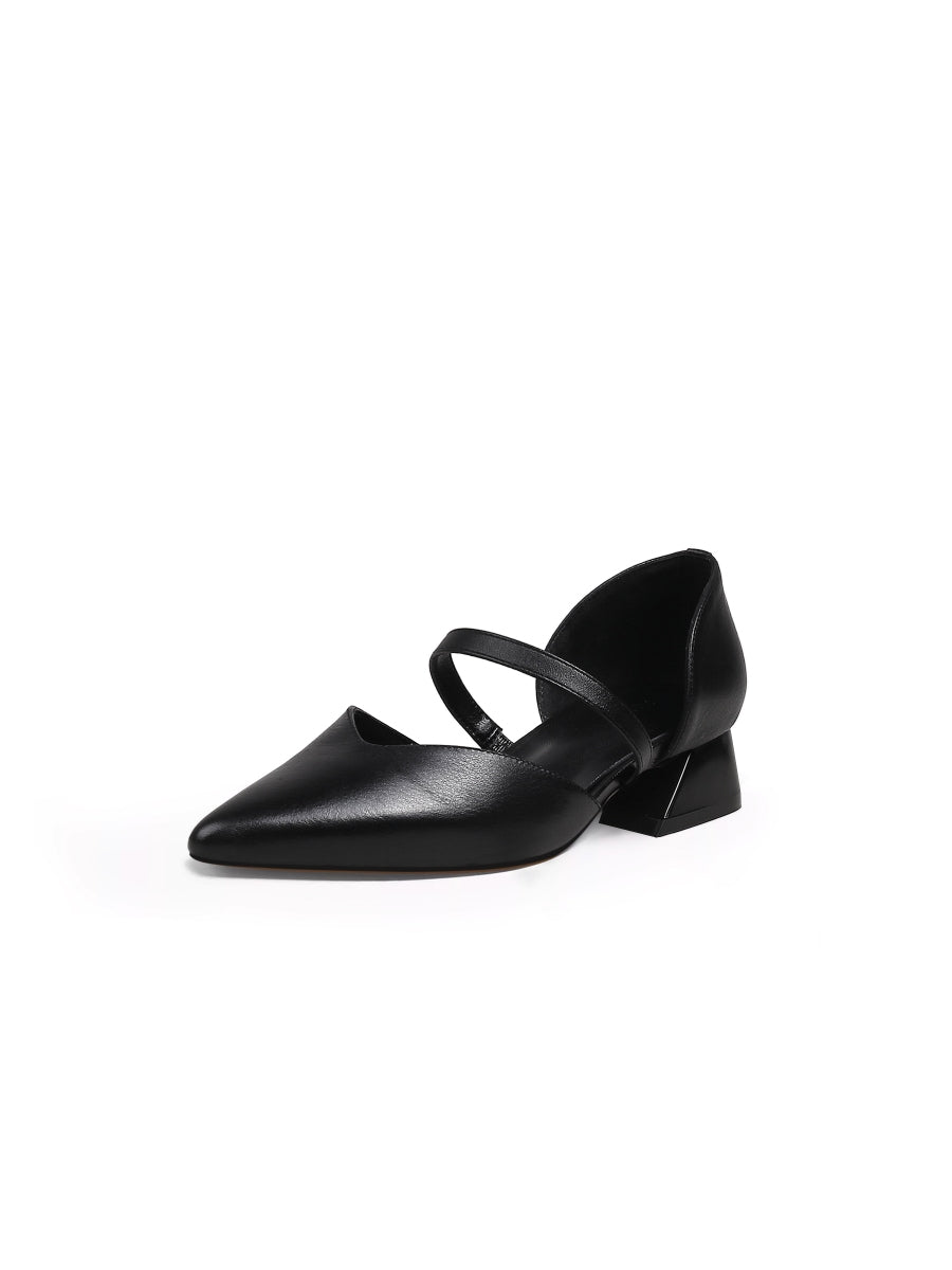 JadyRose | Strap-Detail Leather D'Orsay Pump Black