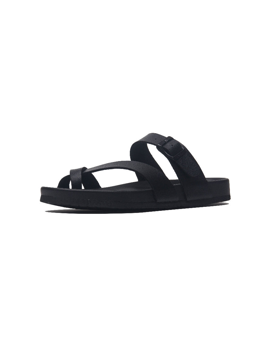 MAIBULUN | BLACK FOOTBED SANDAL