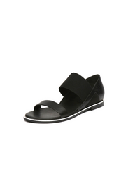 JADY ROSE | STRAP-DETAIL LEATHER SANDAL - BLACK