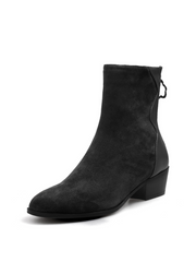 JADY ROSE | SUEDE LEATHER ANKLE BOOT - BLACK