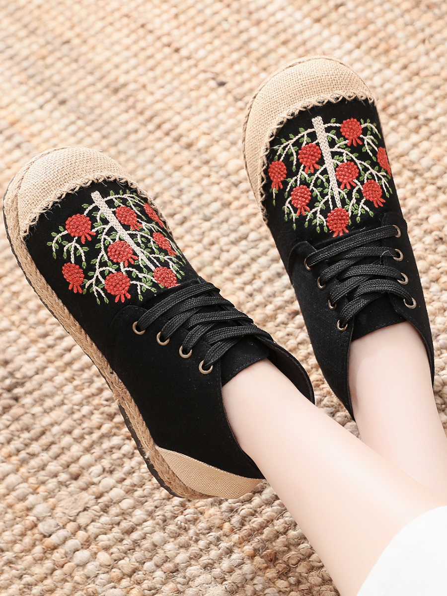 Cactus Rose | Embroidered Bayberry Tree Hi-Top Sneakers Espadrilles