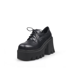 JadyRose | Freesia Lace-Up Chunky Heel Platform Leather Oxford