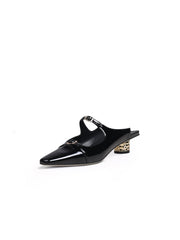 JadyRose | Cutout-Strap Dalena Block Low-Heel Mule - Black