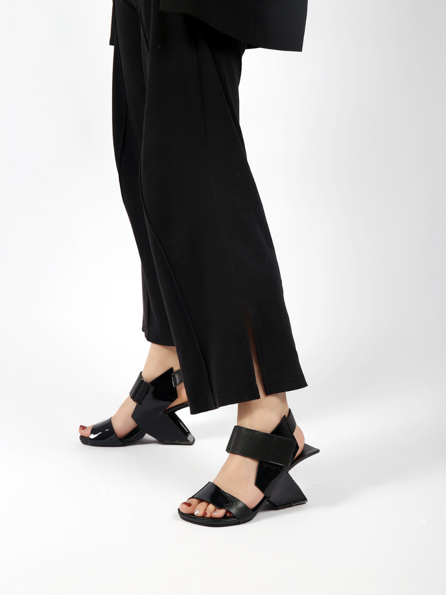 JADYROSE | TASH SLINGBACK BLACK LEATHER HEEL