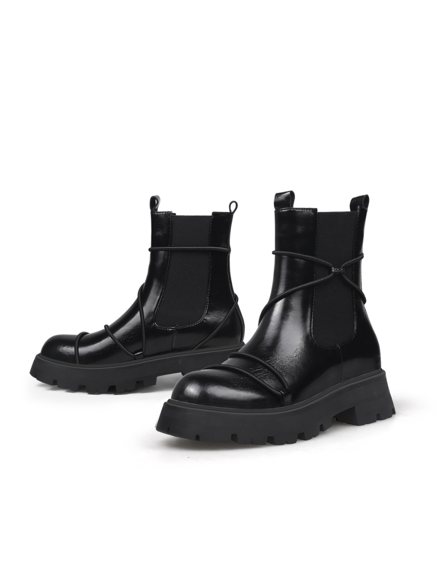 JADY ROSE | BAN OVER LEATHER CHELSEA BOOT - BLACK