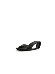 JadyRose | Open Twisted-Heel Leather Slide Sandal - Black