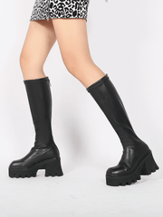 JADYROSE | BLACK CHUNKY HEEL KNEE HIGH BOOT