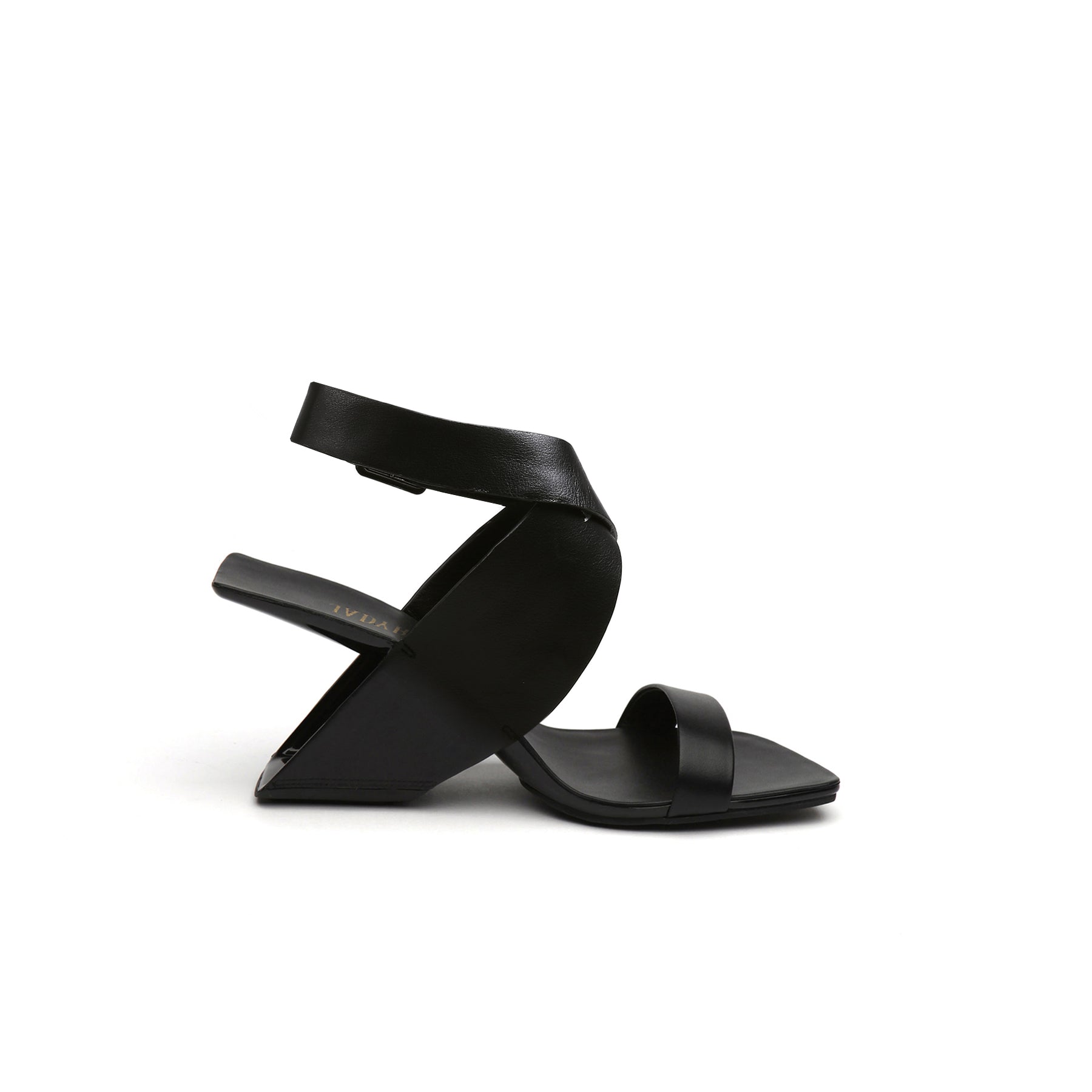 Twist Strap Open-Heel Leather Slide Sandal - JadyRose