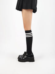 JADYROSE | LUG PLATFORM LEATHER SNEAKER BLACK