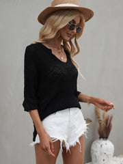 CAUGHT KNIT TOP - BLACK