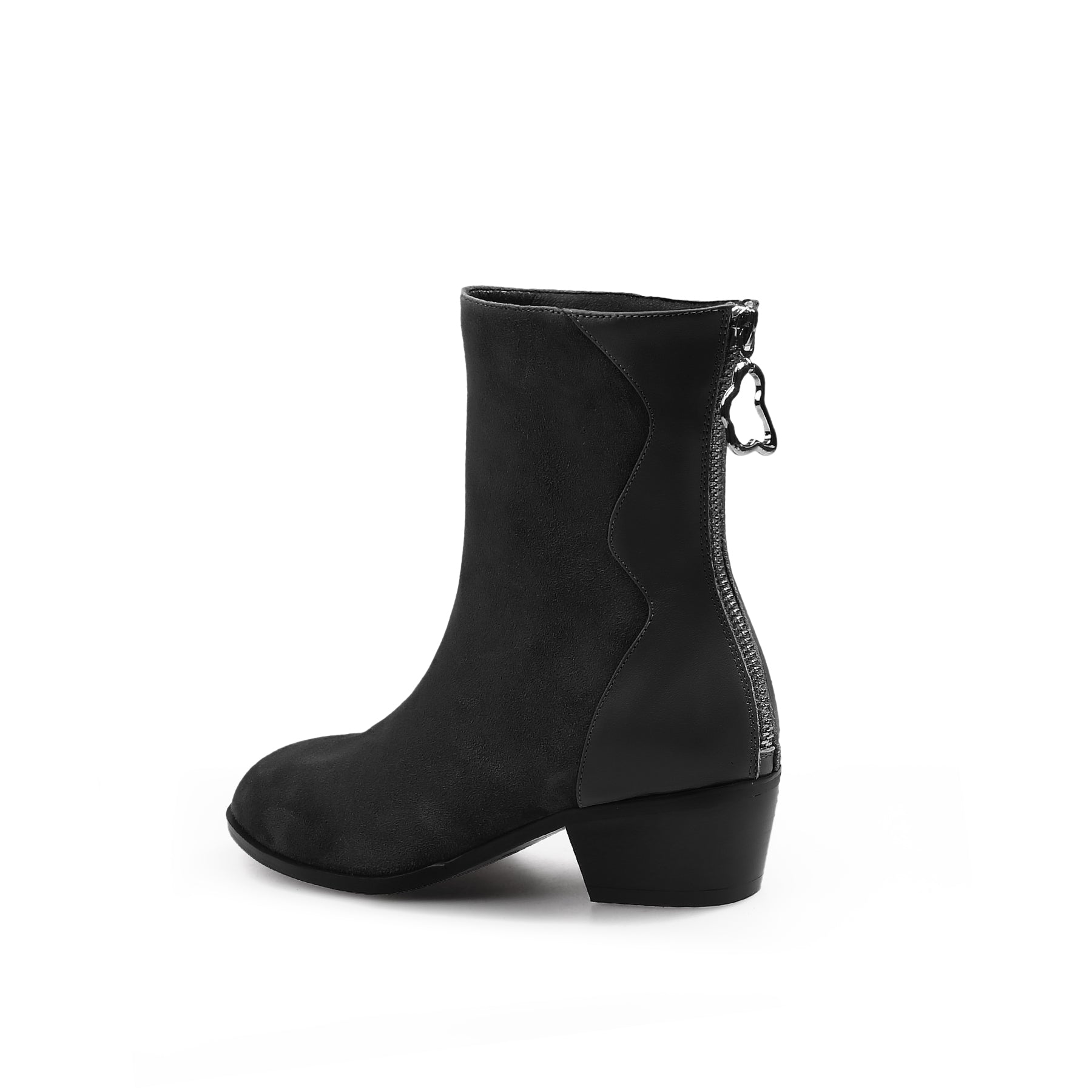 JADY ROSE | SUEDE LEATHER ANKLE BOOT - BLACK