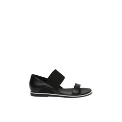 JADY ROSE | STRAP-DETAIL LEATHER SANDAL - BLACK