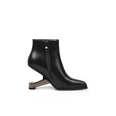 JADY ROSE | ELEVATOR HEEL LEATHER BOOTIE BLACK