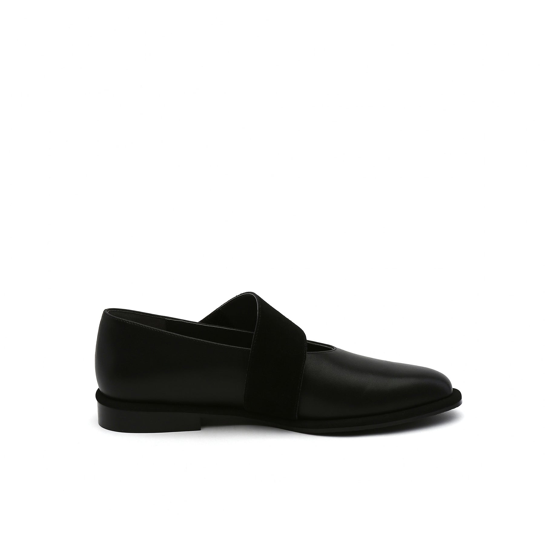 JADY ROSE | SIMPLE AS COMFORT LEATHER FLAT - BLACK