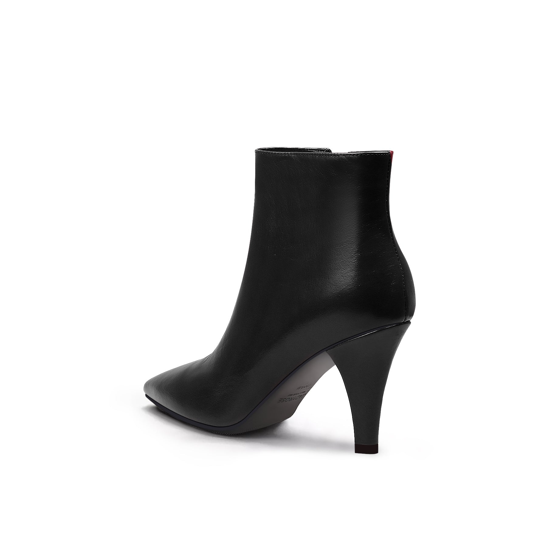 JADY ROSE | SIMPLE LEATHER STILETTO BOOTIE - BLACK