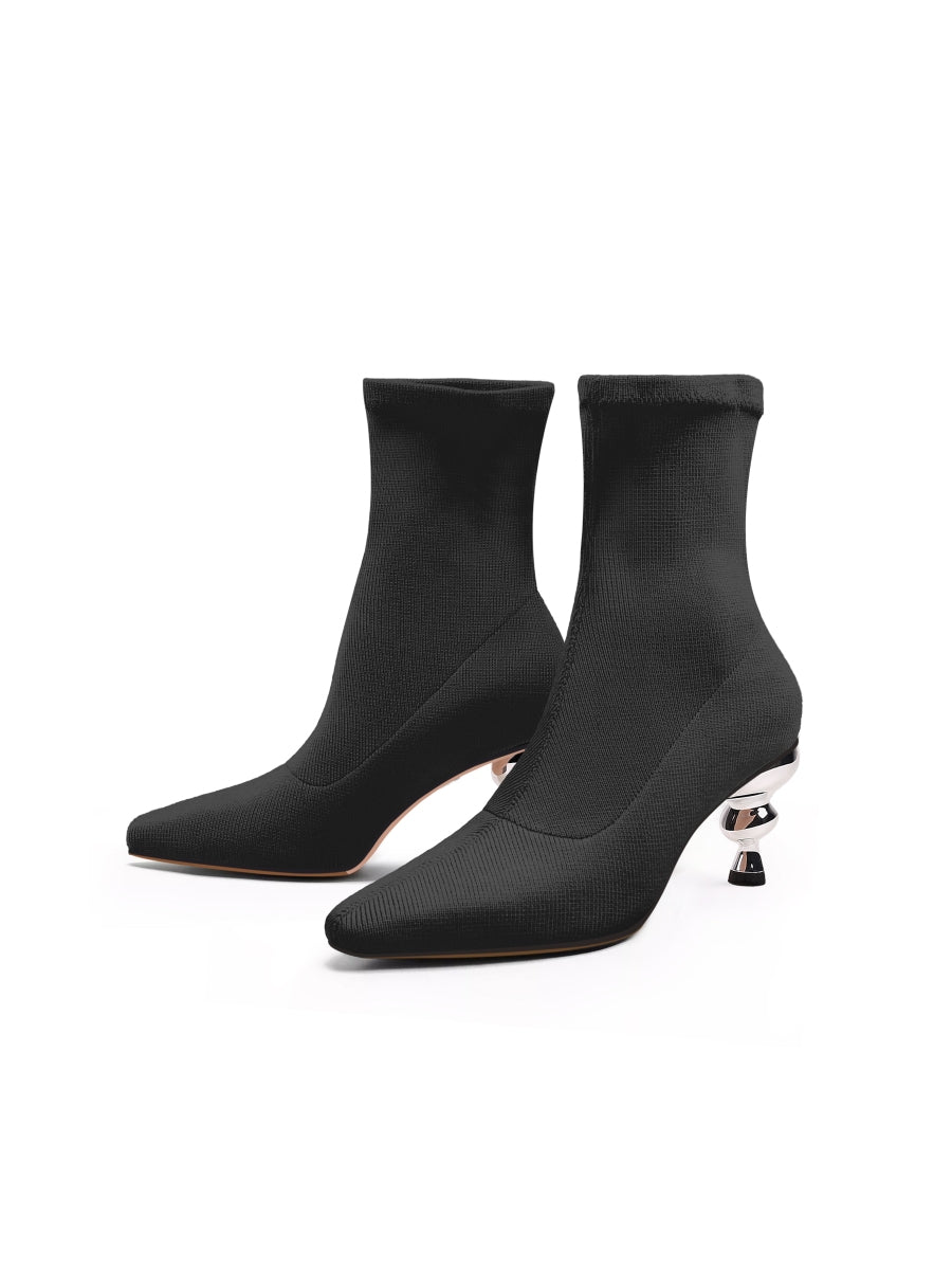 JadyRose | Aladdin Lamp Heel Stretch Upper Sock Boot - Black