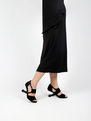 JADYROSE | ELEVATOR HEEL PEEP TOE SANDAL BLACK