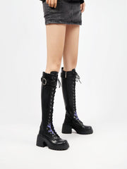 JADY ROSE | BLACK KNEE HIGH LEATHER KNIGHT BOOT