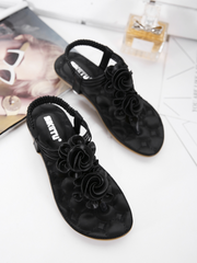 SIKETU | Black Rosette Sandals