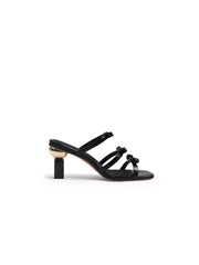 JadyRose | Isora Triple Bow Strap Heel Pump - Black