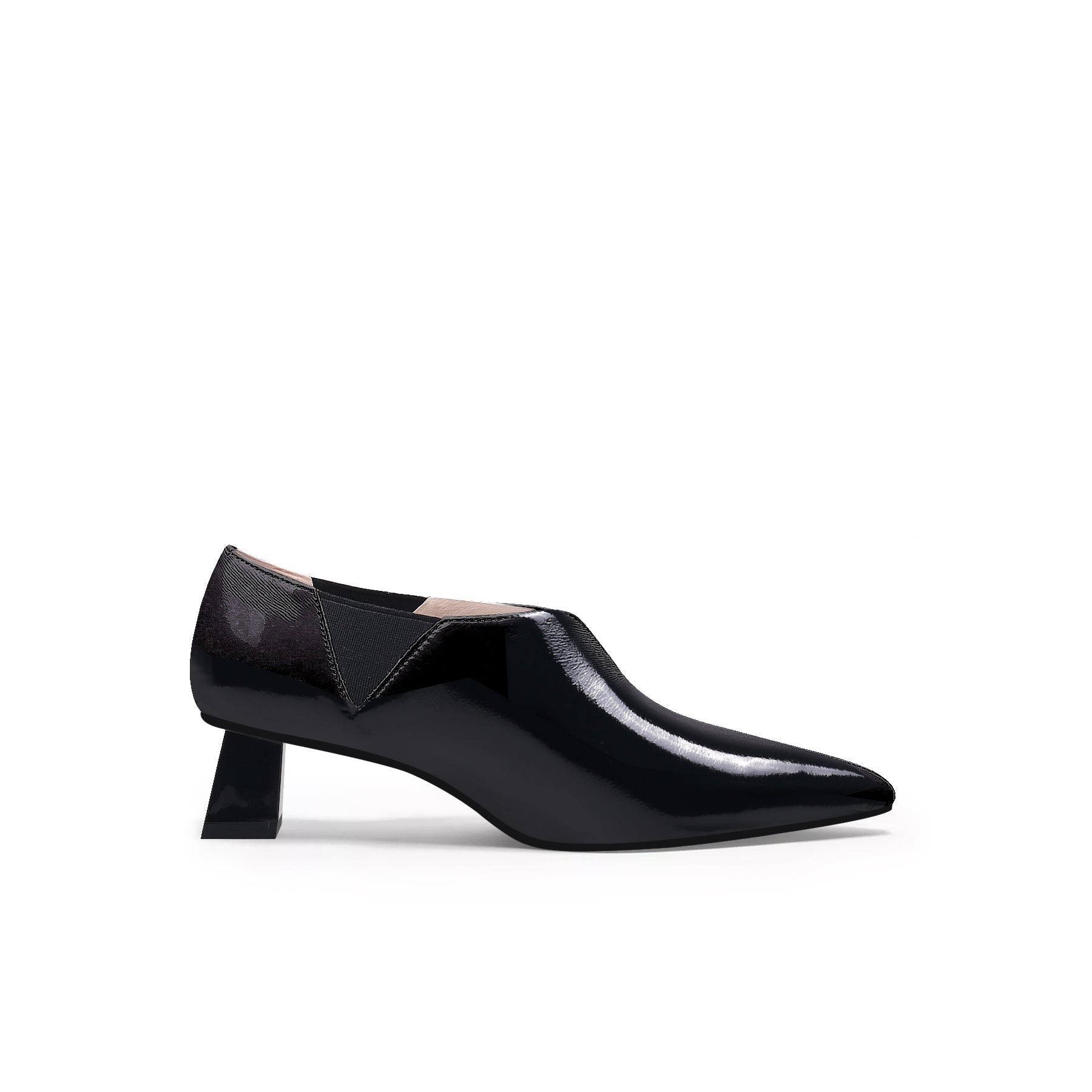 JADY ROSE | SHARP TOE LEATHER PUMP - BLACK