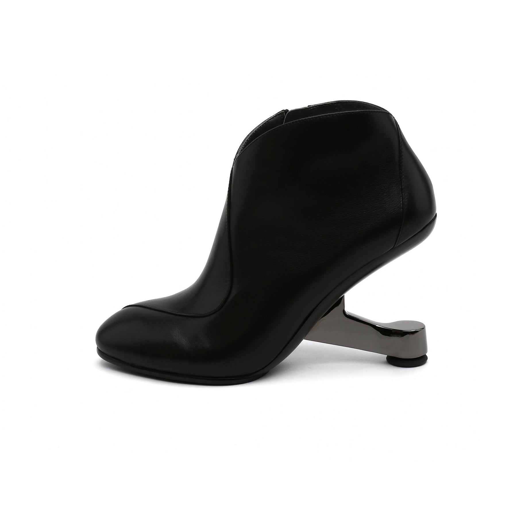 JADY ROSE | ELEVATOR HEEL LEATHER BOOTIE - BLACK