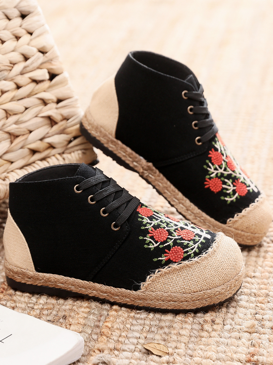 Cactus Rose | Embroidered Bayberry Tree Hi-Top Sneakers Espadrilles