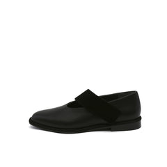 JADY ROSE | SIMPLE AS COMFORT LEATHER FLAT - BLACK