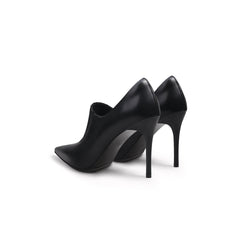 JADY ROSE | LEATHER STILETTO HEEL PUMP - BLACK