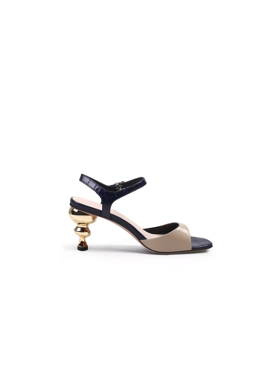 JadyRose | Open Toe Hookah Heeled Pump - Beige