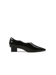 JadyRose | Croc-Embossed Leather Point Toe Pumps - Black