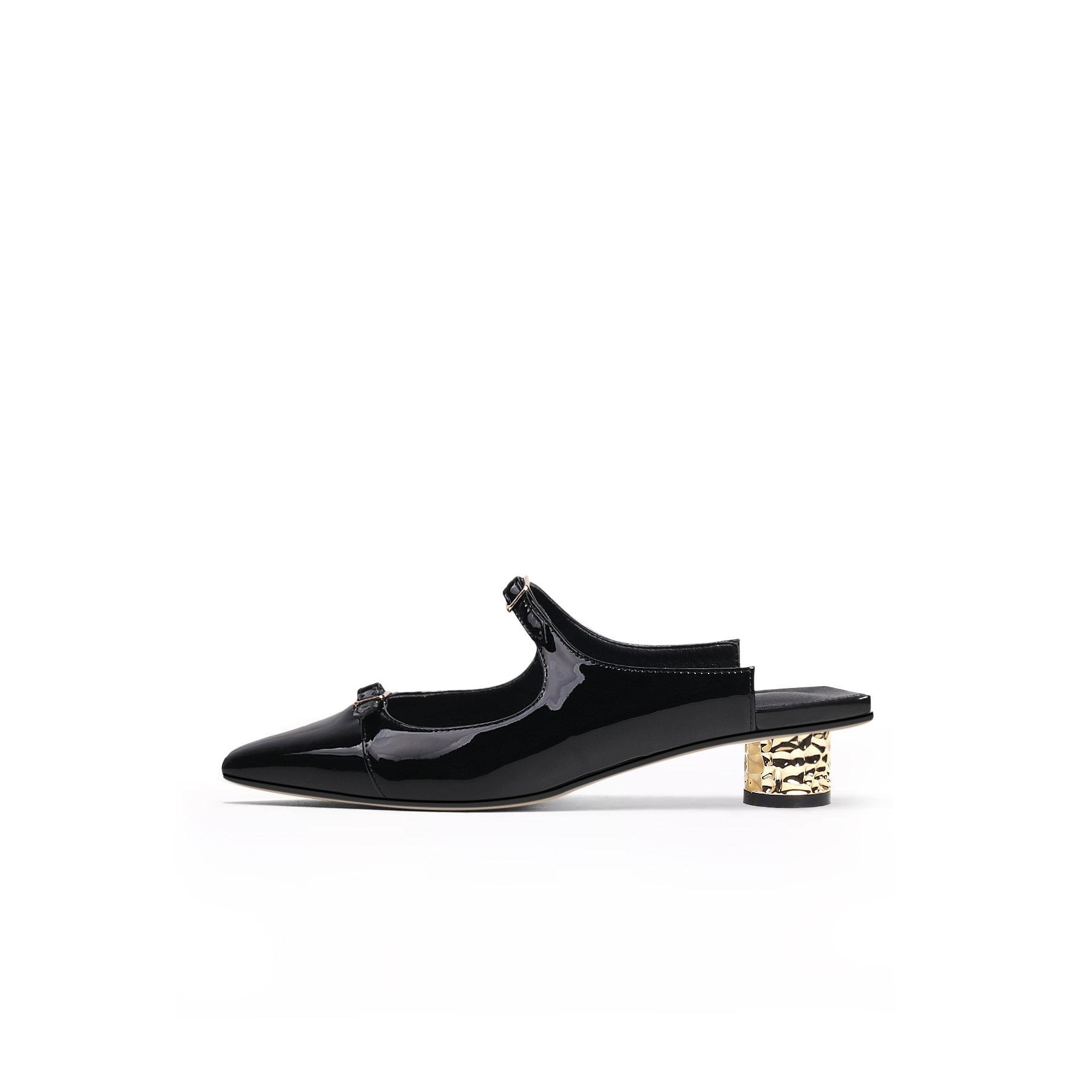 JadyRose | Cutout-Strap Dalena Block Low-Heel Mule - Black