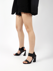 JADYROSE | CHESKA BLACK LEATHER HEEL