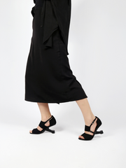 JADYROSE | ELEVATOR HEEL PEEP TOE SANDAL BLACK