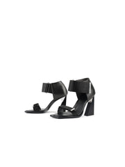 JadyRose | ALIDIA Black Leather Heel Sandal