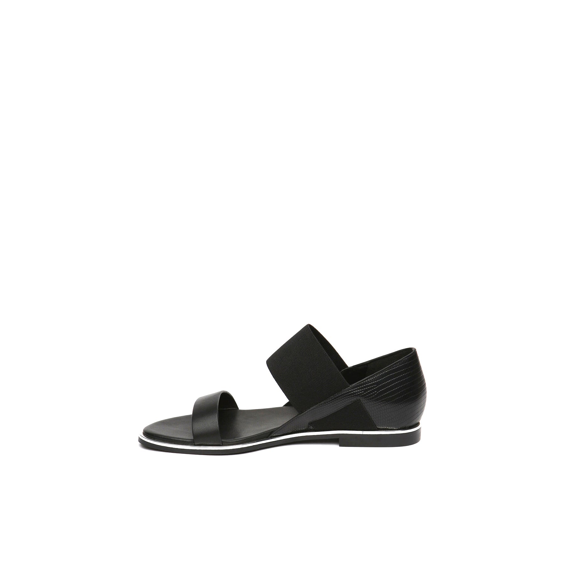 JADY ROSE | STRAP-DETAIL LEATHER SANDAL - BLACK