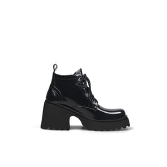 JADY ROSE | PAINT LEATHER LUG SOLE SNEAKER  BLACK