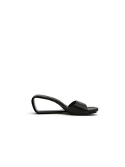 JadyRose | Open Twisted-Heel Leather Slide Sandal - Black